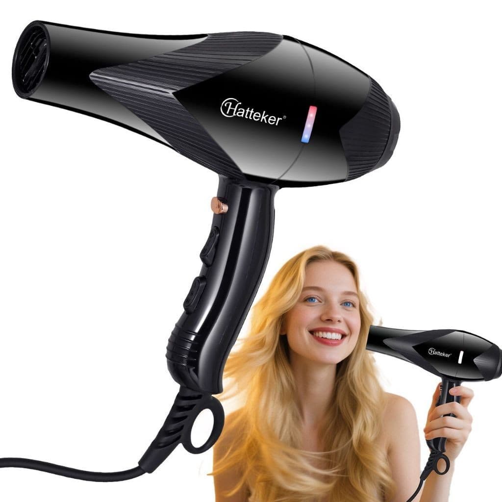 Profissional 2600w Secador de Cabelo Preto Voltagem 220v 500 Milhões de Ions negativos silencioso Hatteker220v