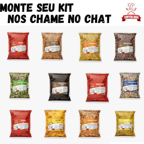 KIT ( 18 )  -- 10 TEMPEROS E CONDIMENTOS COM 50G CADA TOTALIZANDO 500G OS MAIS VENDIDOS LINHA PREMIUM REI DOS TEMPEROS