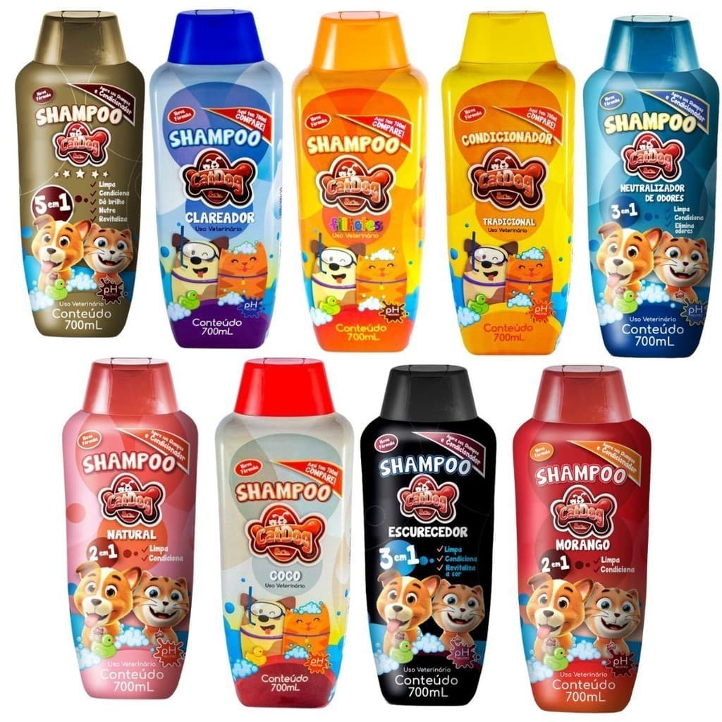 Shampoo e Condicionador para Cães Cat Dog Vários Modelos 700ml