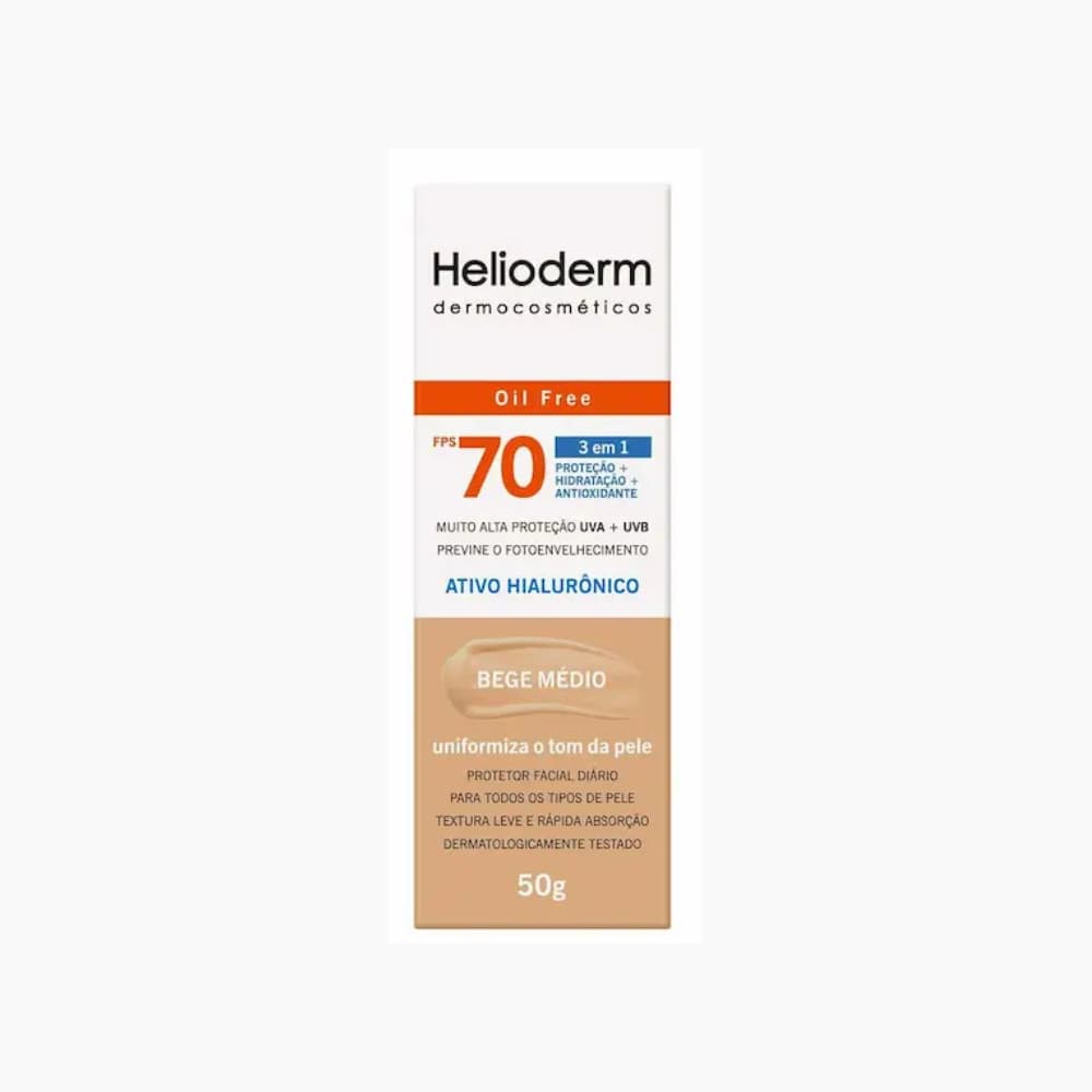 Helioderm Facial Bege Médio 3.0 FPS70  50g - Kley Hertz