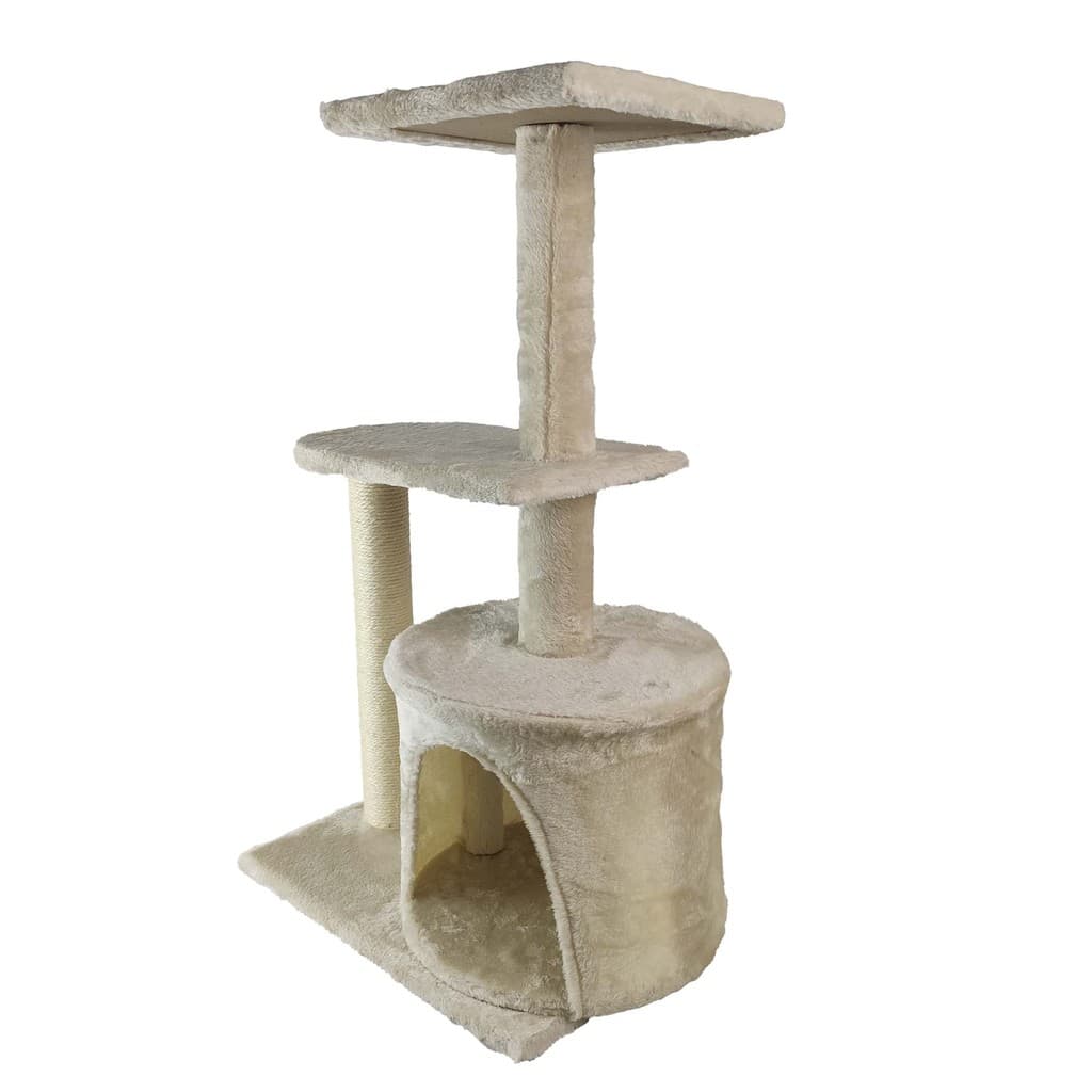 Arranhador de Gato 3 Andares Grande Casinha Aconchegante Brinquedo Confortável Animal de Estimação Lazer Luxo Pet Shop