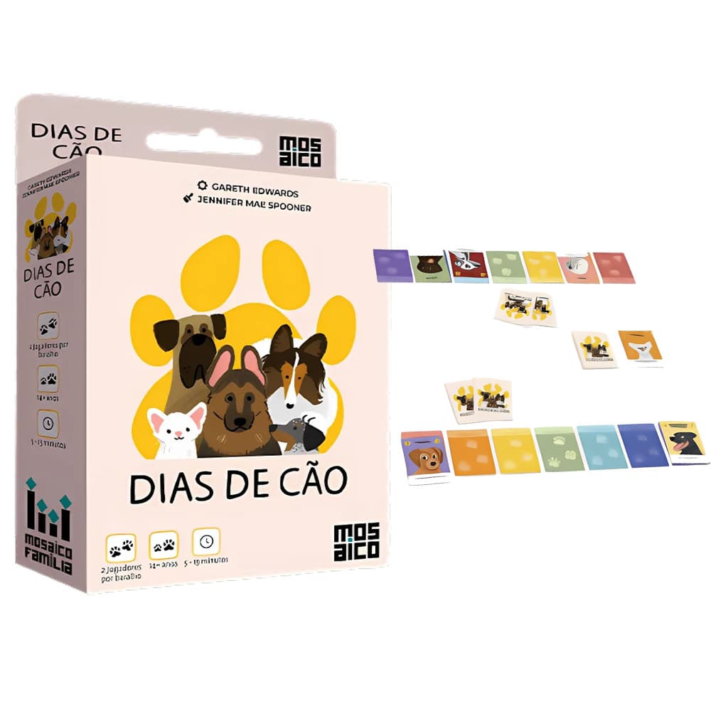 Jogo De Cartas Dia De Cão Estratégia Com Cachorros Fofinhos Diversão Em Família Lançamento Board Game Mosaico