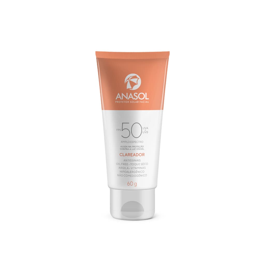 Protetor Solar Facial 50 FPS Clareador Oil Free - Anasol