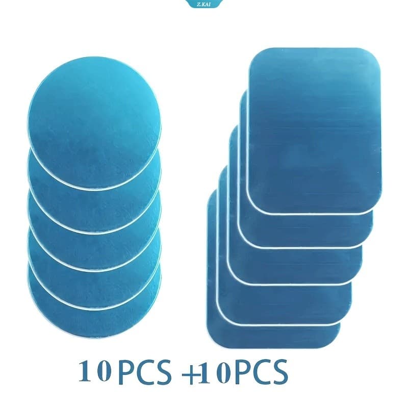 10pcs Folha Magnética Ultrafina Para Celular De Carro , Placa De metal Suporte Remendo Magnético Redondo De Com Adesivo 