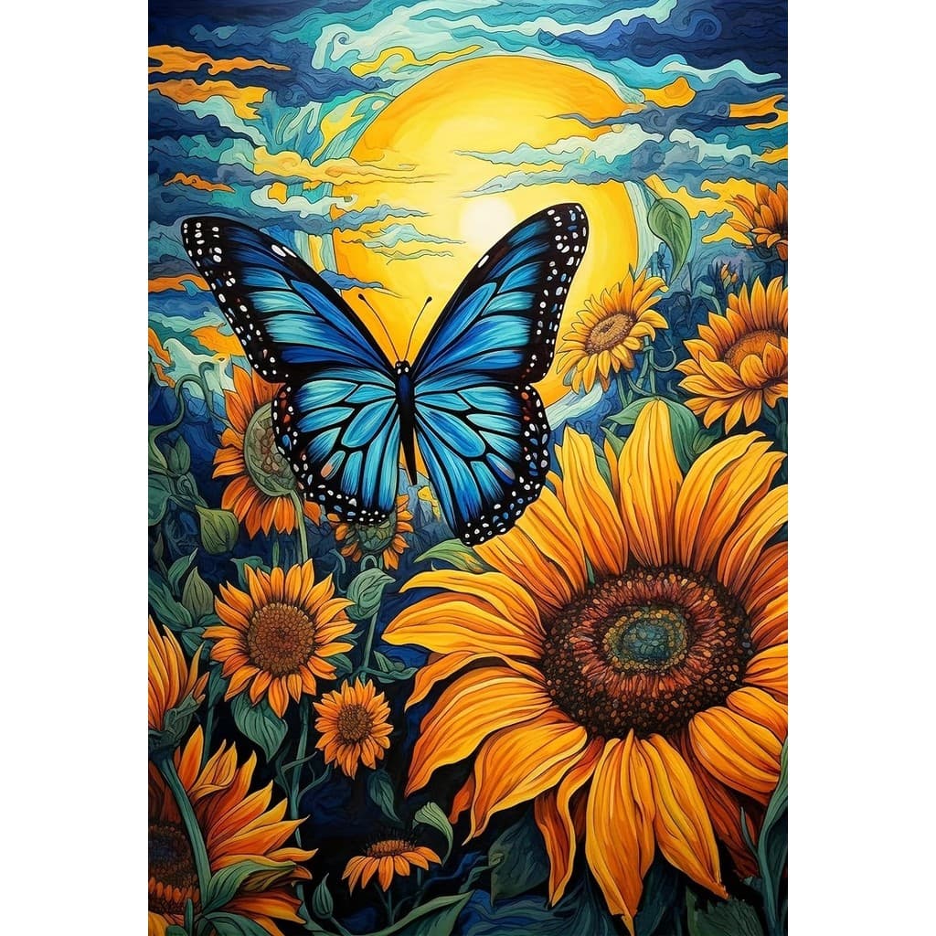 Um Conjunto De Kit De Pintura De Diamante Com Padrão De Borboleta , 5D DIY , Em Tela De Mosaico , Artesanato Para Arte D