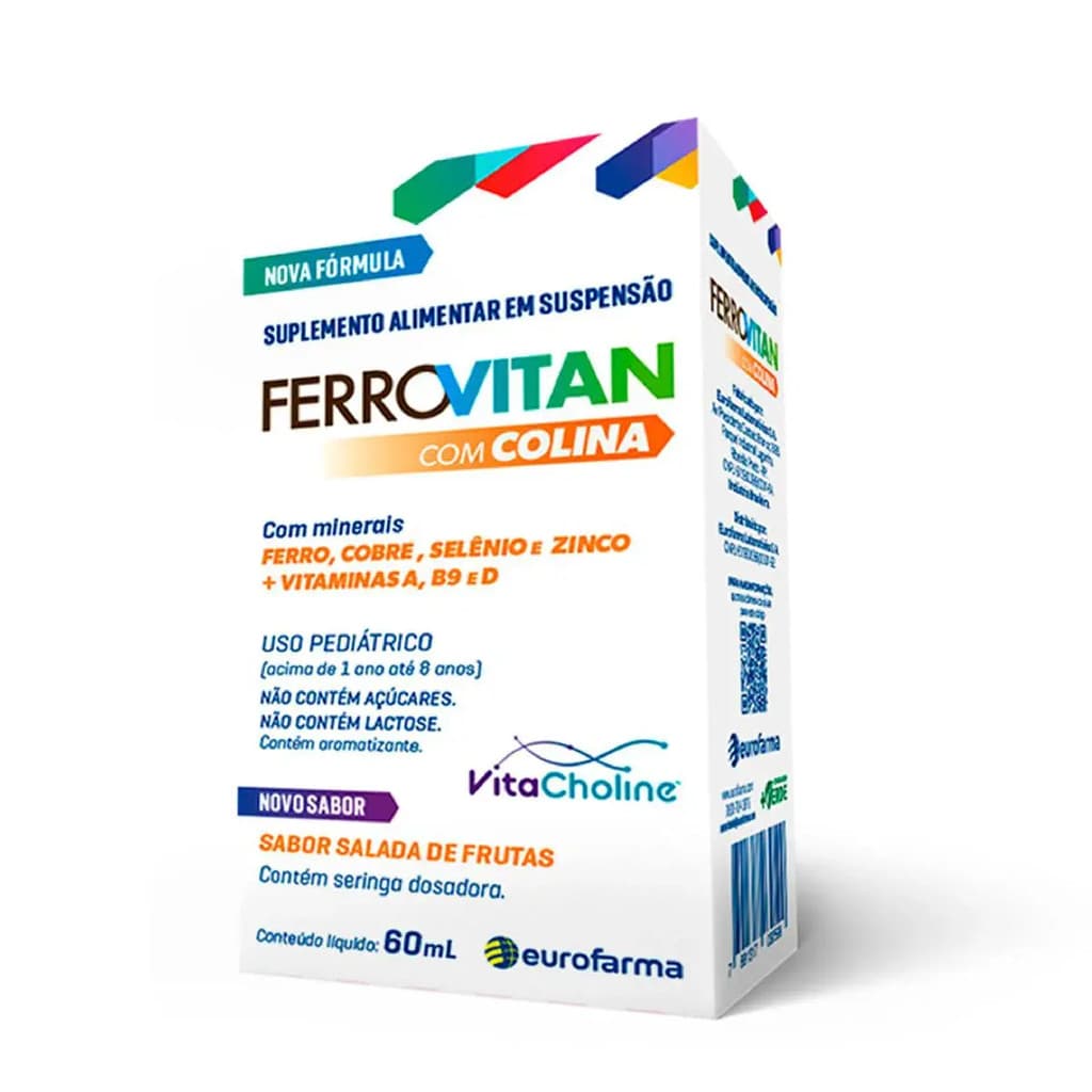 Ferrovitan 60ml | Suplemento Infantil com Colina + Ferro + Vitaminas