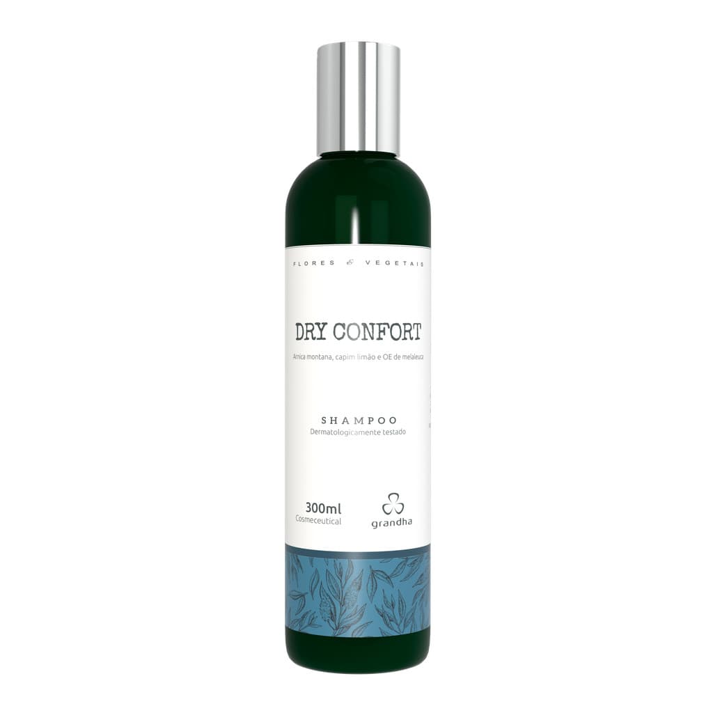 Shampoo Grandha Flores e Vegetais Dry Confort 300ml Couro Cabeludo Seco Sensível, hidratante e couro