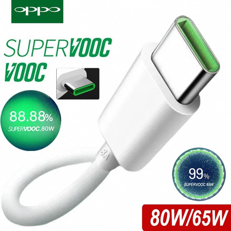 Cabo OPPO Original Usb Tipo C Super Vooc Carregador De Carregamento Rápido Fio Encontrar X5 X6 X3 Pro N2 Flip Reno10 8 7