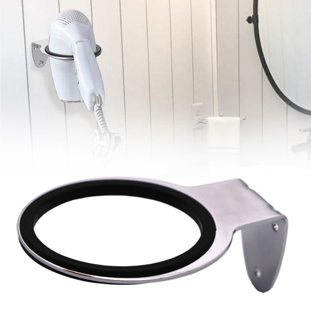 1 Conjunto De Suporte Para Secador De Cabelo De Montagem Na Parede , De Aço Inoxidável De 7.8 Cm-Salão De Beleza De Rack
