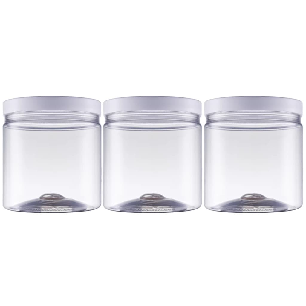 Kit 3 Potes Transparente Porta Mantimentos 1L Tampa De Rosca Organizador Multiuso Cozinha