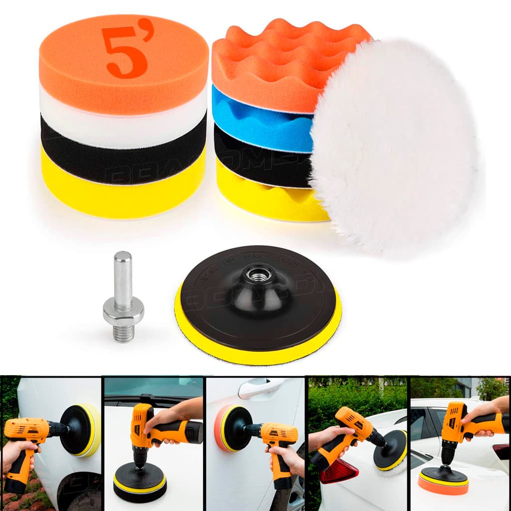 Kit P/ Polimento 5 Polegadas Furadeira / Parafusadeira 11pçs