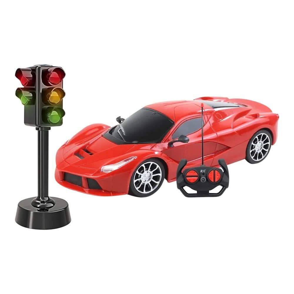 Carrinho de Controle Remoto Racing Control Vermelho 1:16 Com Luz - Multikids