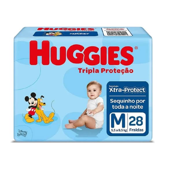 Fralda Huggies Tripla Proteção M Jumbo - 28 Unidades