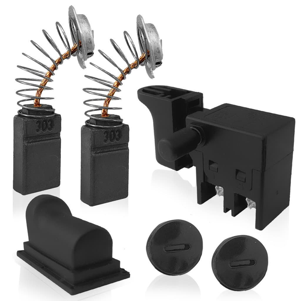 Kit 4100 Interruptor Com Protetor  Carvão e Tampa Para Serra Mármore
