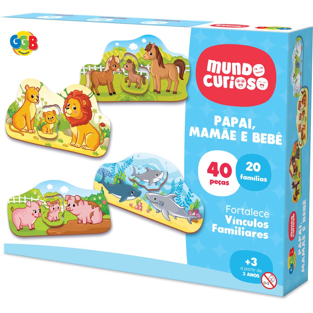 Jogo Papai Mamãe e Bebê GGB - Jogo Tabuleiro Educativo para Família, Crianças e Desenvolvimento