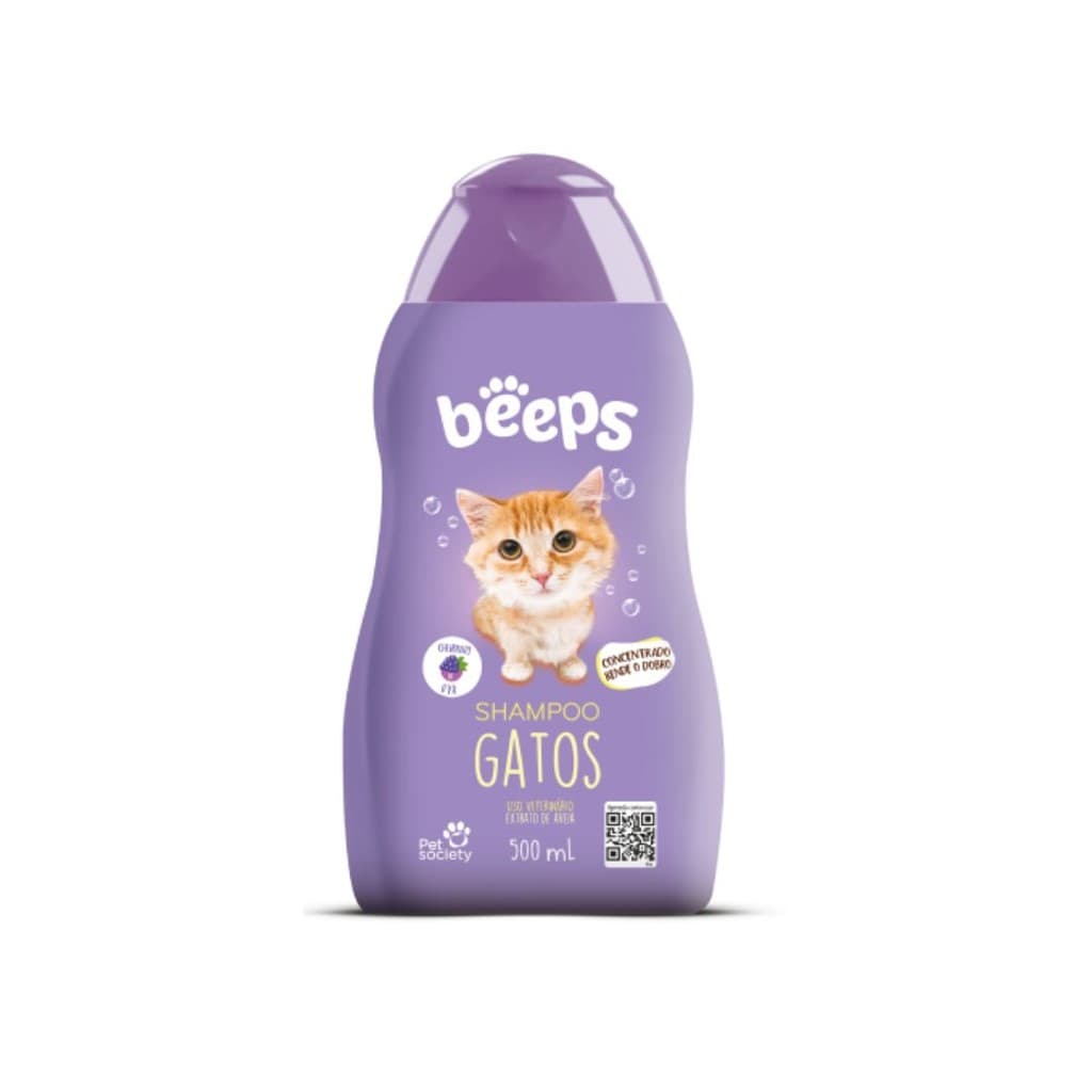 Shampoo Hidratante Beeps Pet Society Para Gatos 500mL