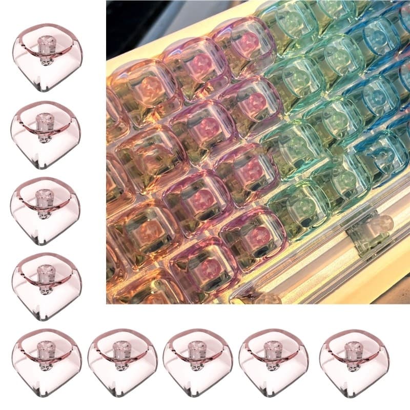 10 Pçs Transparentes PC Keycaps Teclados Mecânicos Branco Retroiluminados Para Interruptores Teclado Mecânico