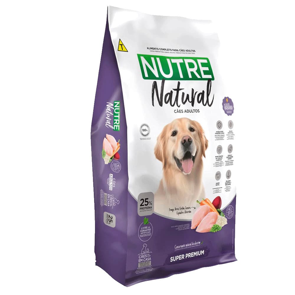 Ração Super Premium para Cachorro Adulto Nutre Natural 25% Proteína 15kg