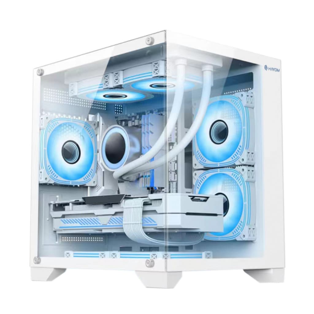 Gabinete Gamer Hayom Branco GB1791 com 4 Fans RGB