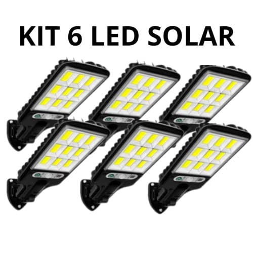 Luminária Led Solar Poste Rua Parede Sensor 180 Led Controle