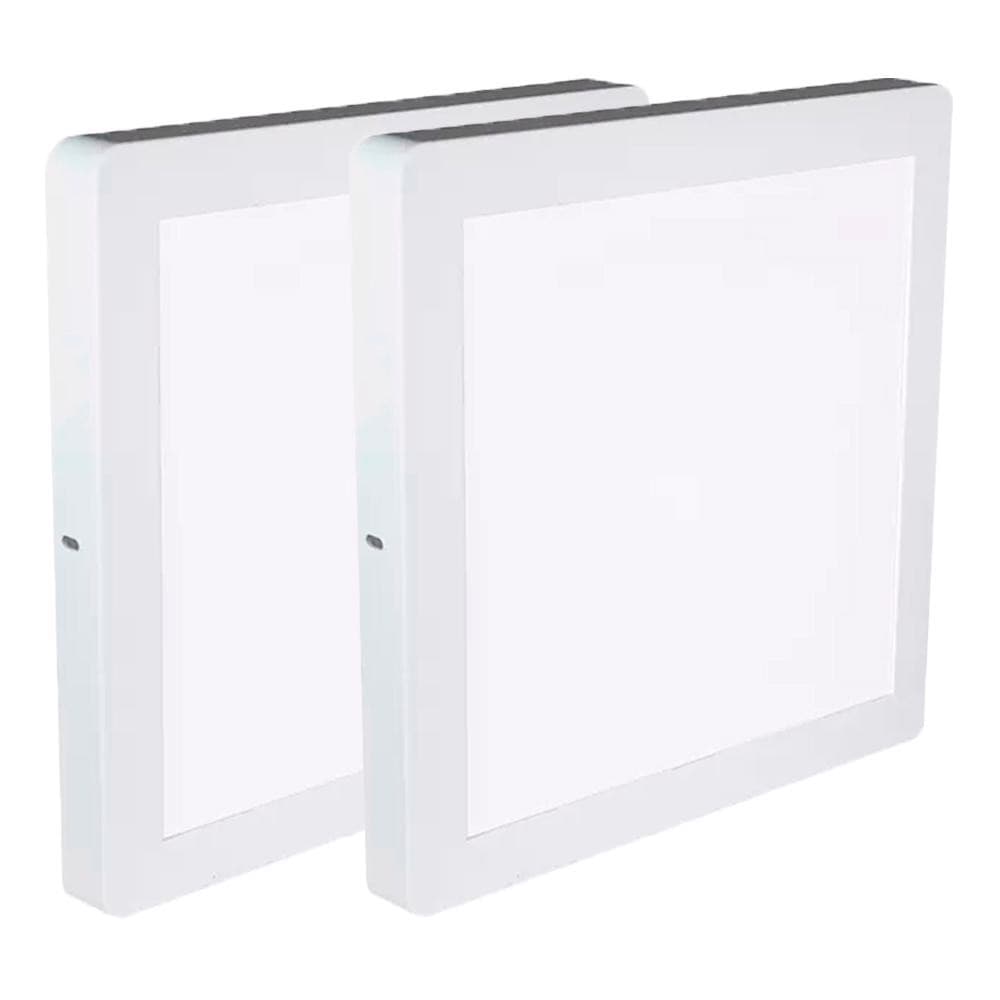 Kit Luminária Plafon LED Quadrado de Sobrepor 24W - 3000K Com 2 Unidades (520,0055) - Noll LED
