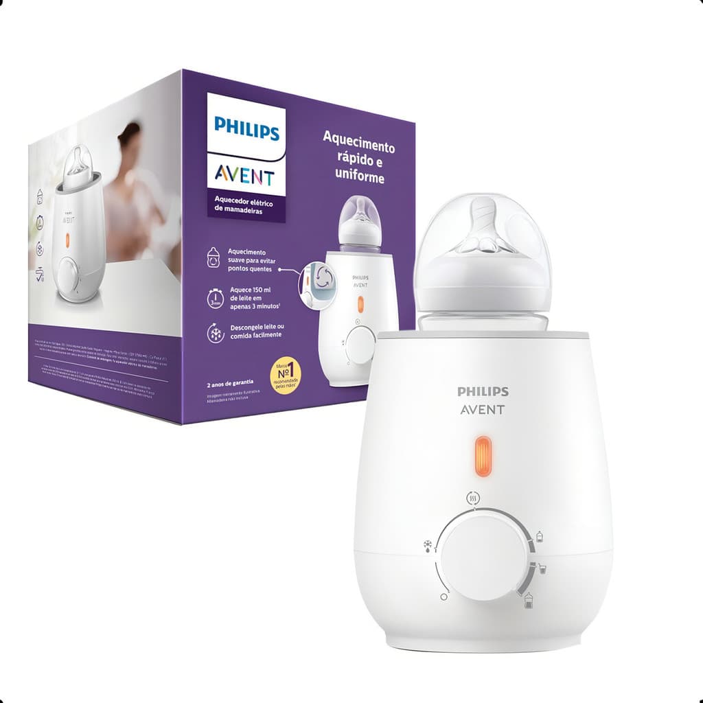Aquecedor De Mamadeiras Branco - SCF355/08 Philips Avent Aquecedor Portatil de Mamadeira Elétrico