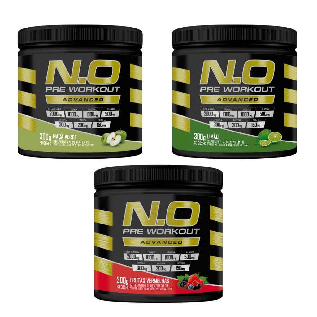 Pré Treino N.O Advanced Pré-Workout Pump Óxido Nítrico Força Resistência Energia - Exx Nutrition