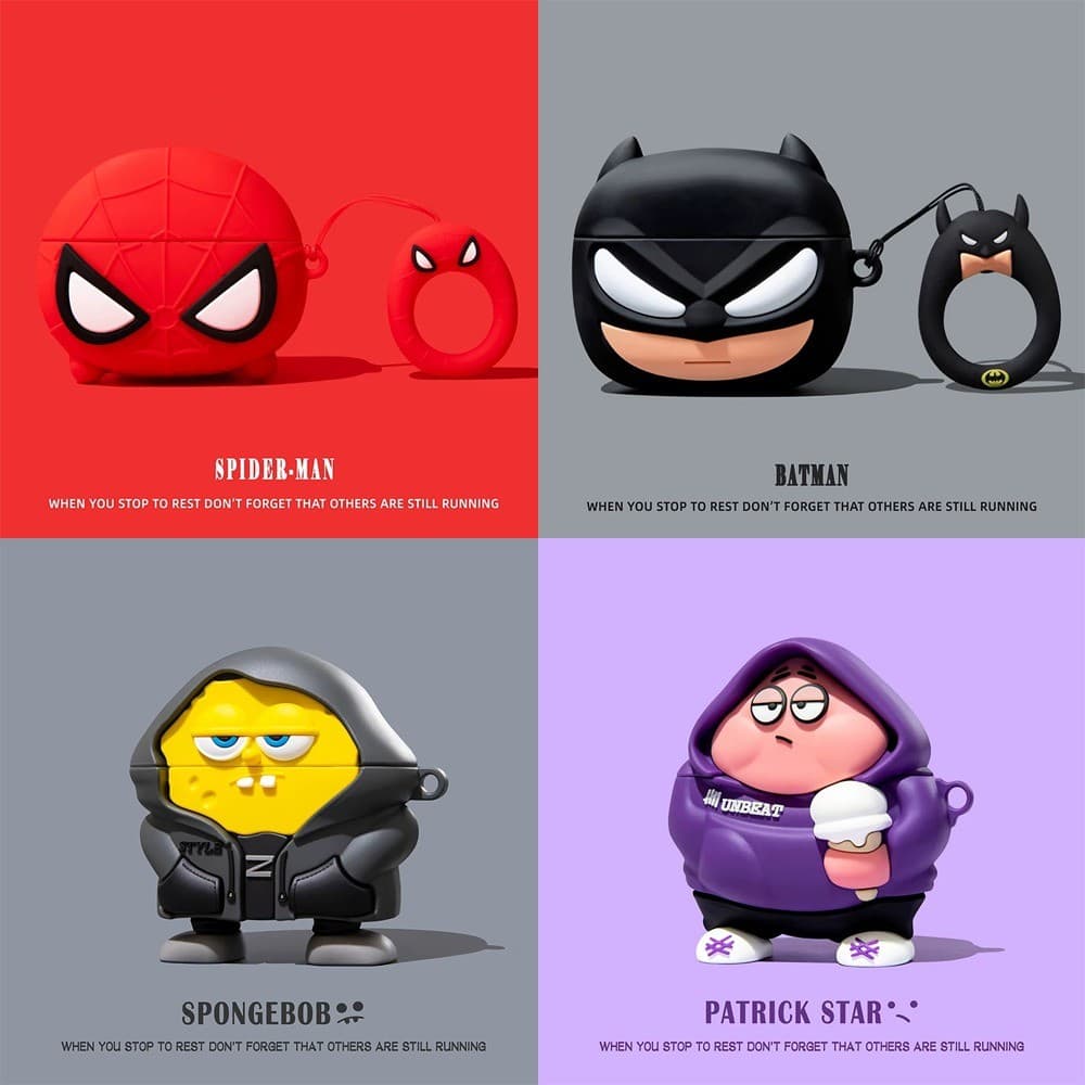 Aranha Dos Desenhos Animados + Pingente Para AirPods Caso Pro/Pro2 4/3/2/1 Silicone Fone De Ouvido Embalagem