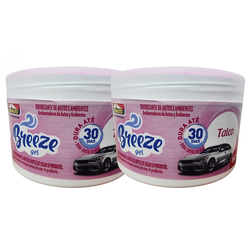 Kit 02 Cheirinho Aromatizante Carro Breeze Talco Gel Proauto 60g