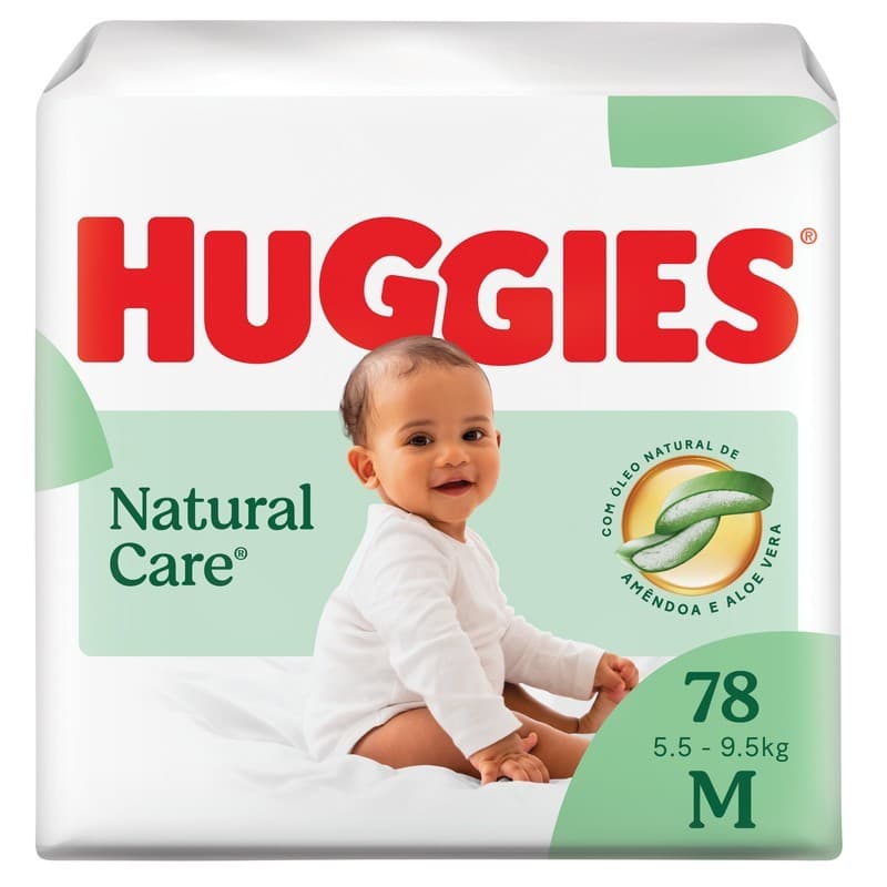 Fralda Descartável Huggies Premium Natural Care M 78 Un