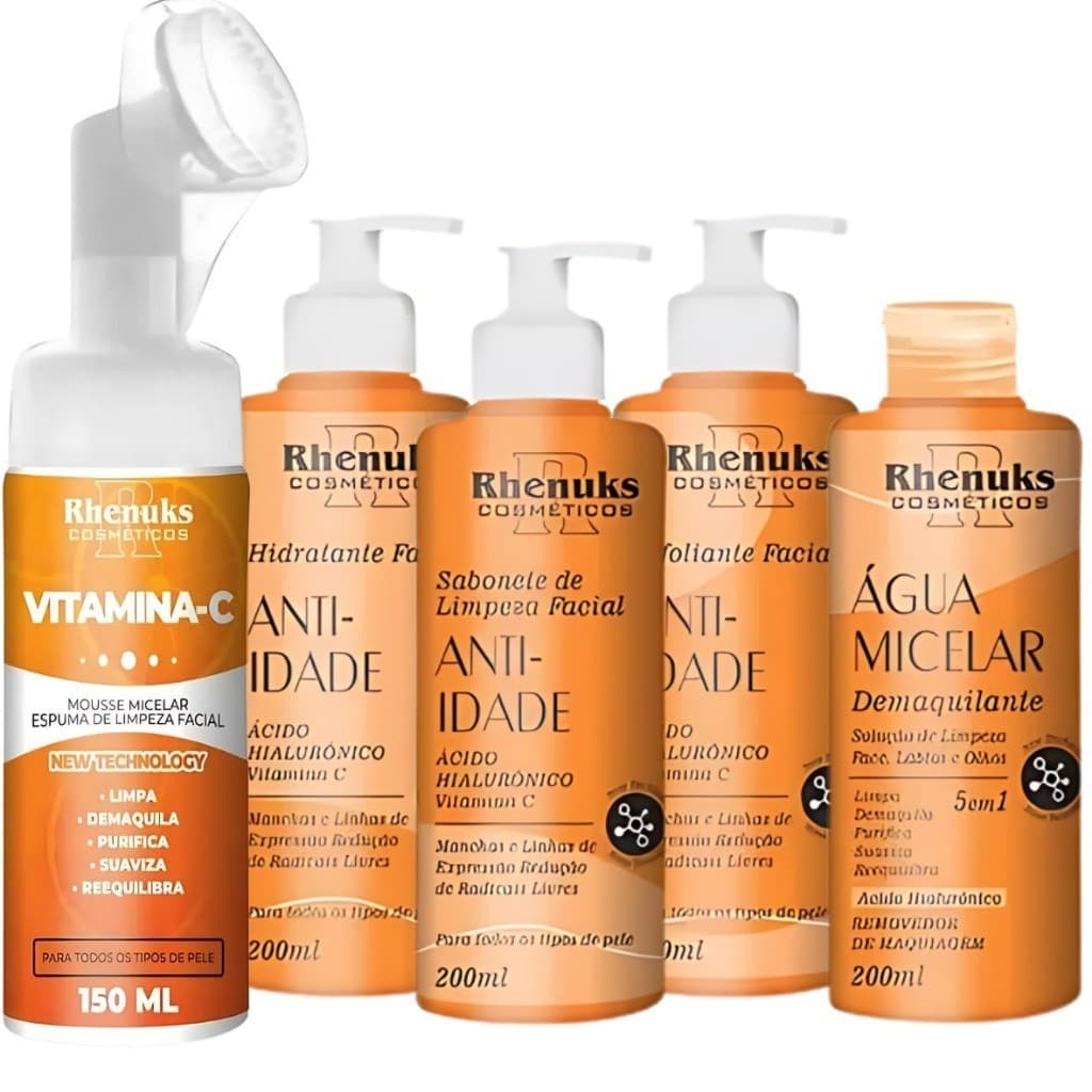 Kit Skin Care Facial Anti Idade Completo - 5 Itens
