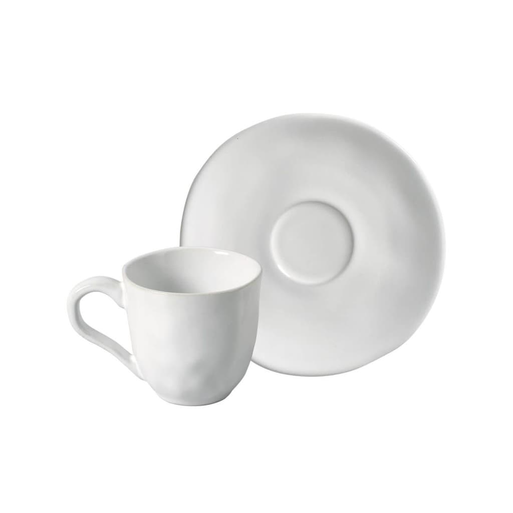 Conjunto com 6 Xícaras de Café com Pires Orgânico New White 120ml