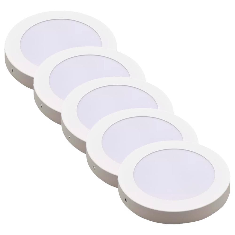Kit Luminária Plafon LED Redondo de Sobrepor 18W - 4000K Com 5 Unidades (520,0050) - Noll LED