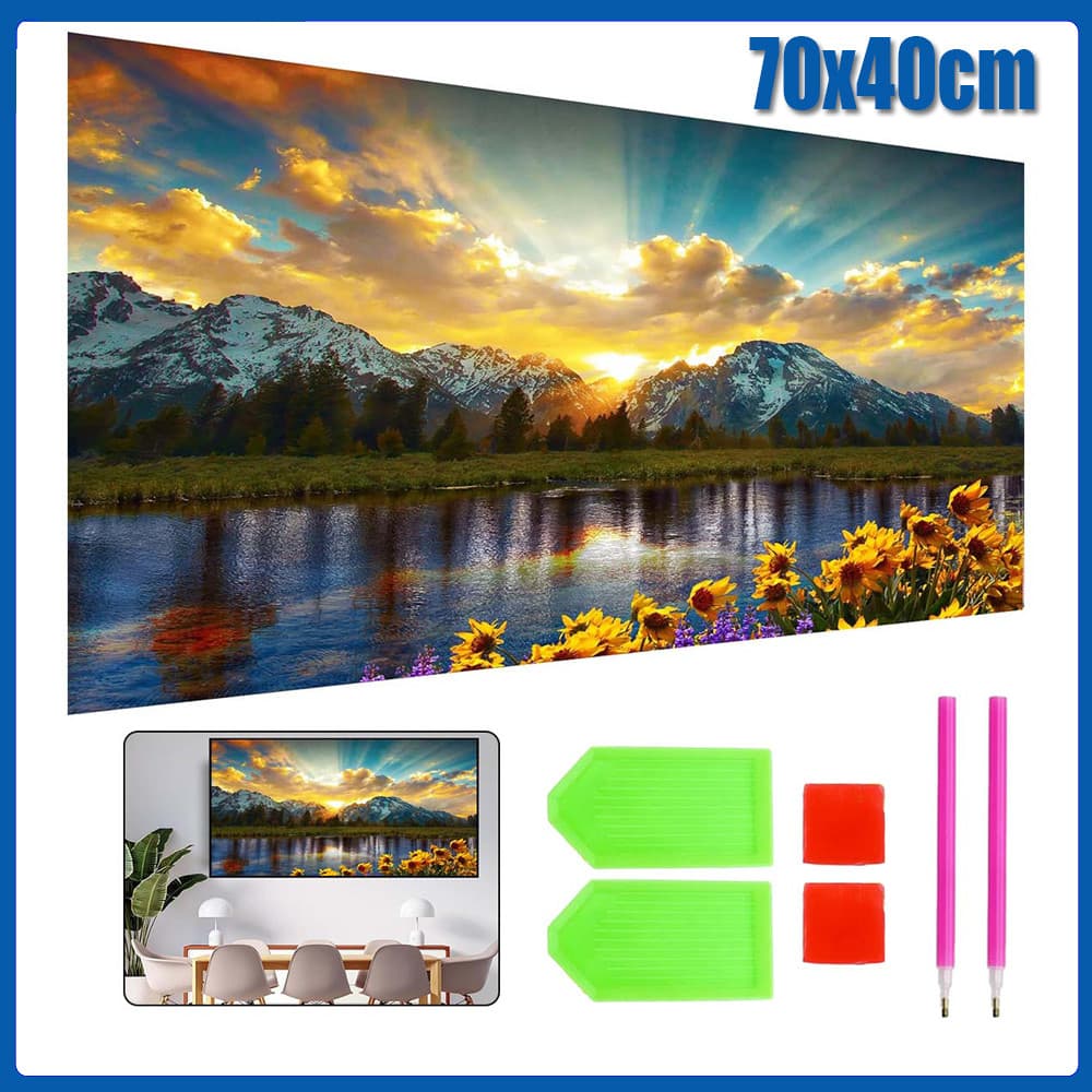 Pintura Diamante 5D Pintura de Diamante Conjunto De Pintura Com Diamante Para Adultoslagos 70x40cm