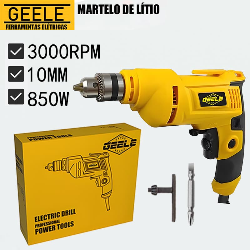 110V/220V Furadeira Parafusadeira De  850w 3000RPM Com Acessórios GEELE
