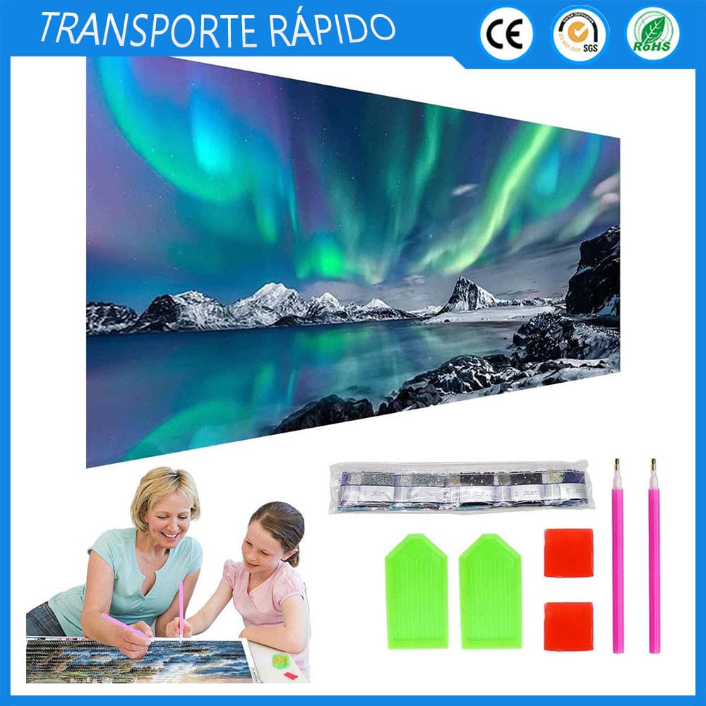 DIY Pintura Diamante 5D dot pintura diamante Aurora Islandesa pendurado pintura artesanato material 70x40cm