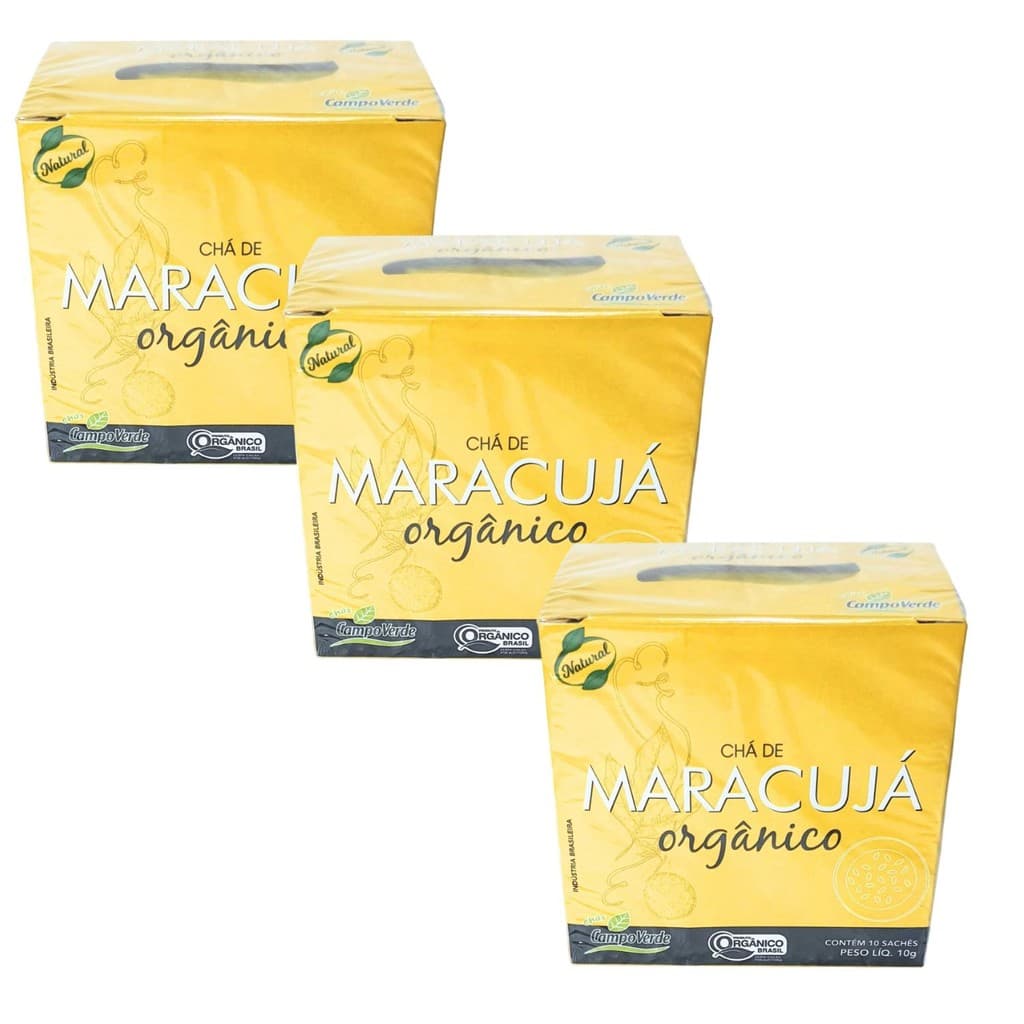Chá Maracujá Frutos Orgânico Kit 3 Caixas Campo Verde