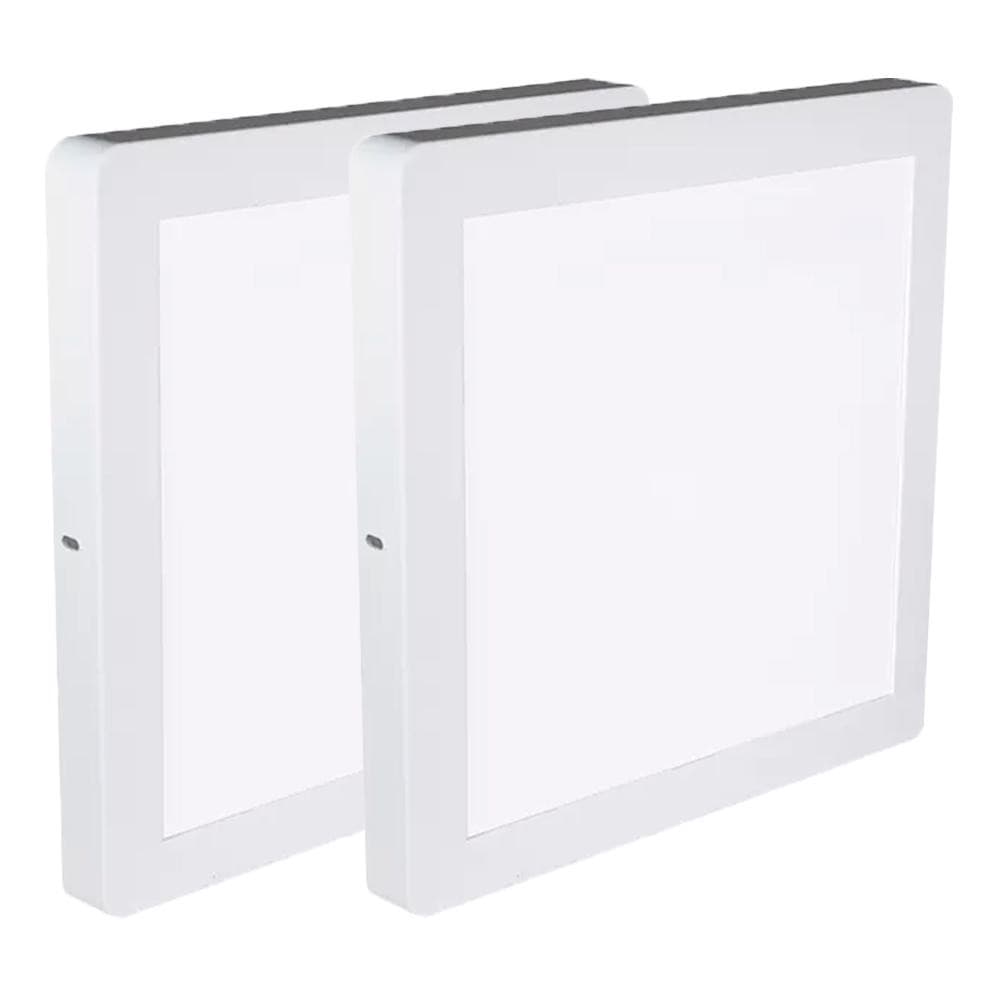 Kit Luminárias Plafon LED Quadrado de Sobrepor 18W - 3000K Com 2 Unidades (520,0053) - Noll LED
