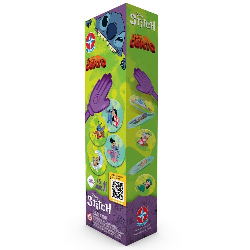 TAPA CERTO DISNEY STITCH ESTRELA MÃOZINHA CARTA FAMÍLIA MESA LILO ANGEL BICHO ROSA AZUL FILME BONECO