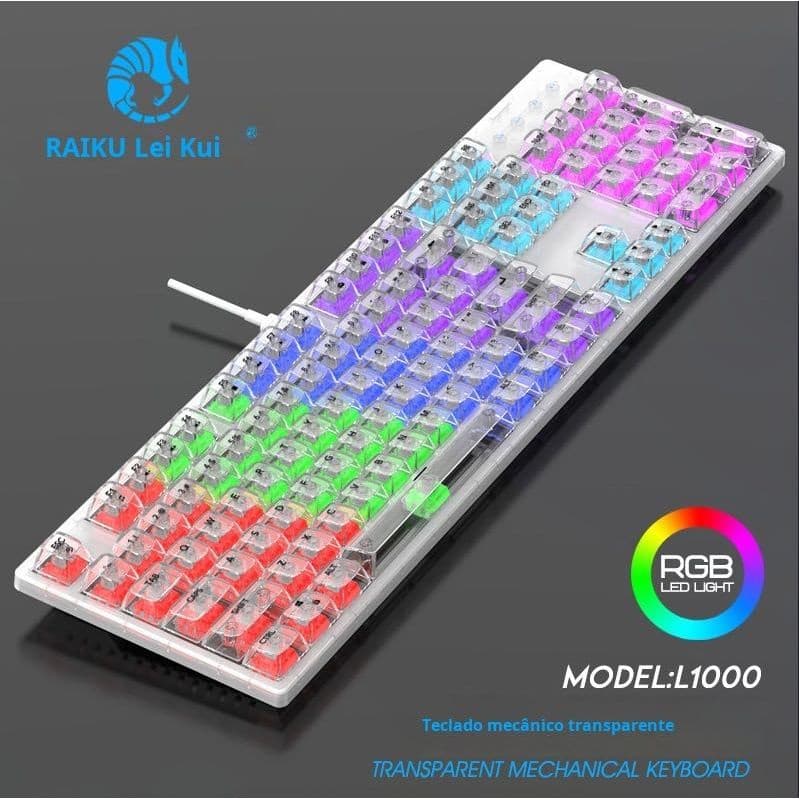 Teclado Mecânico Para Jogos Rgb Cor De Teclado Transparente L1000 RAIKU