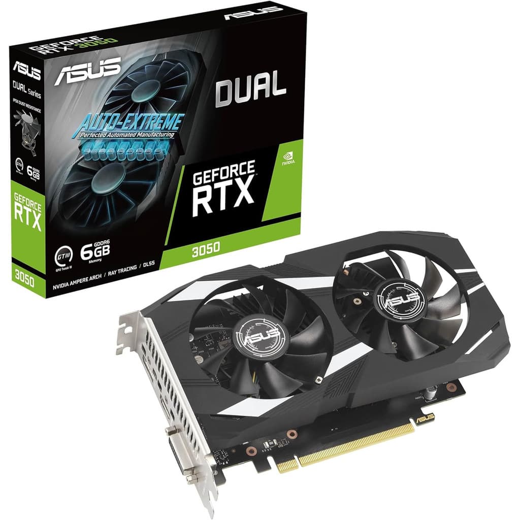 Placa De Video Asus Dual GeForce RTX 3050 6GB GDDR6 96Bits PCI Express Gamer
