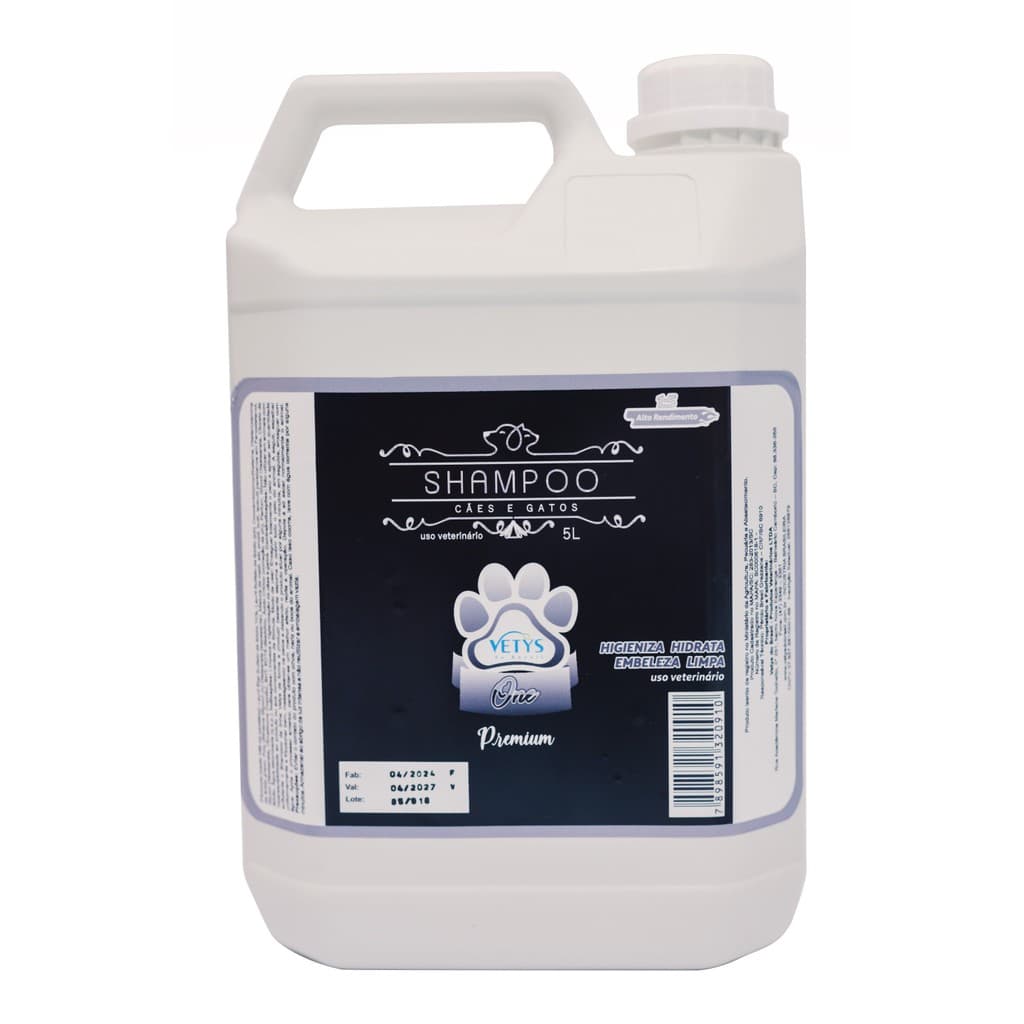 Shampoo Pet Premium One Vetys do Brasil 5 Litros - Dilui 1:5 (para cães e gatos)