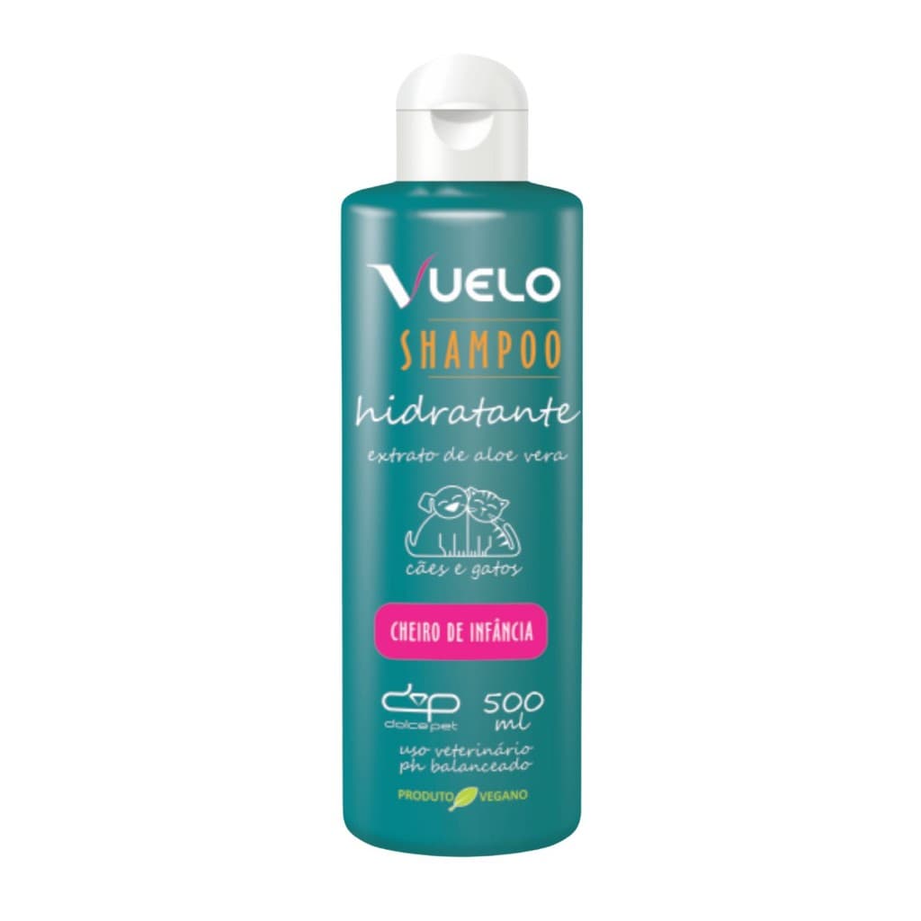 Shampoo Vuelo Hidratante Cheiro de Infância para Cães e Gatos 500ml