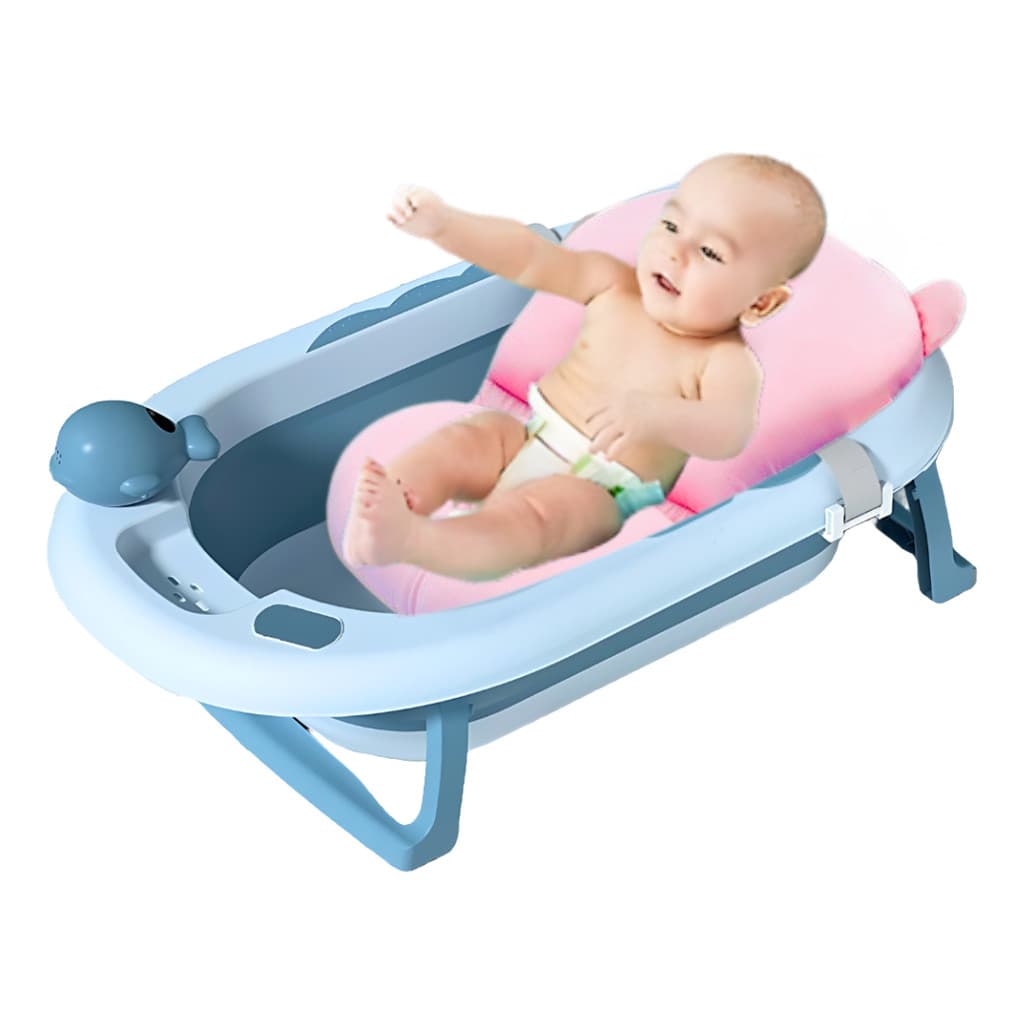 Banheira Portátil Para Bebê C/ Cama De Segurança Reclinável