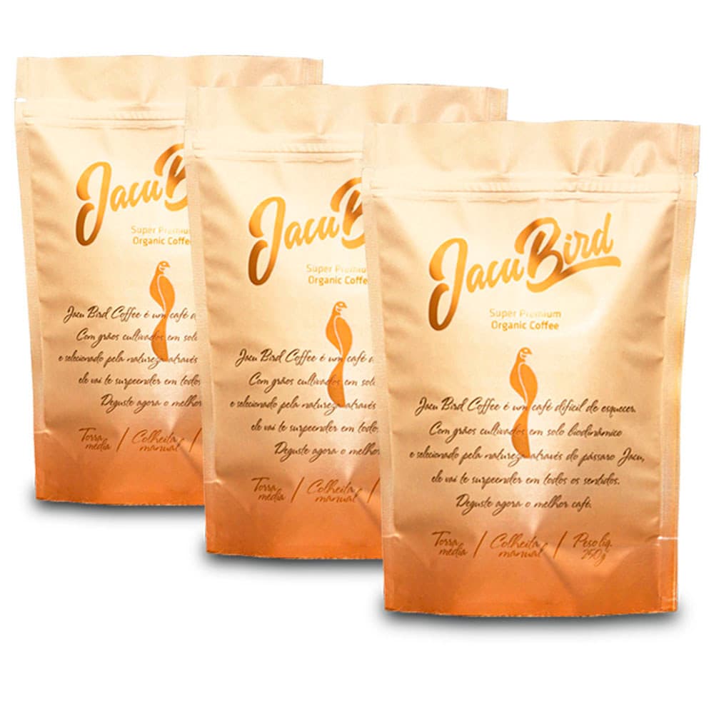 Jacu Bird Café em Grãos Kit 3 pacotes de 250g