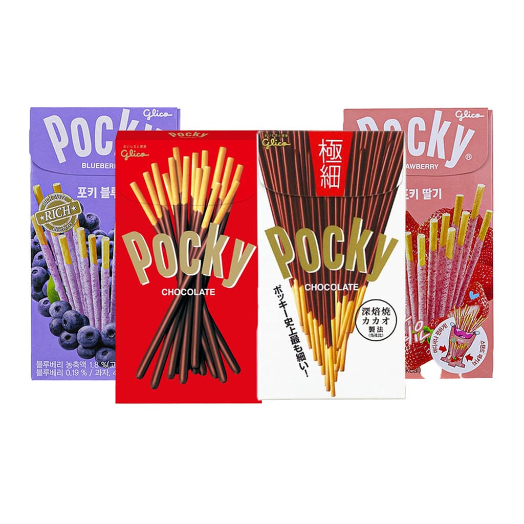 Pocky Chocolate Glico Importado Biscoitos Palito - Kit  4 Sabores