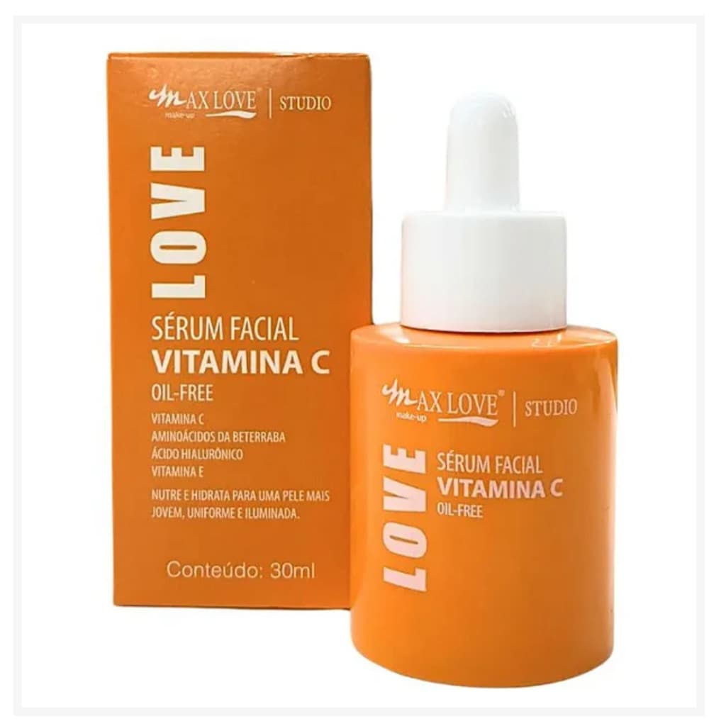 Sérum Facial Vitamina C Oil-Free Anti Envelhecimento Com Hidratação Intensa - Max Love 30ml