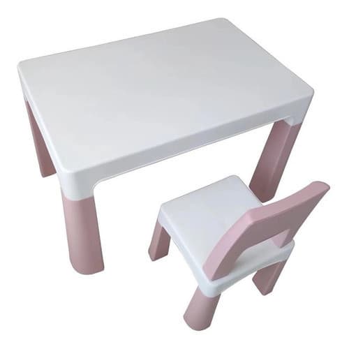Mesa Infantil E 1 Cadeira Importway Desmontável Escrivaninha Cor Rosa