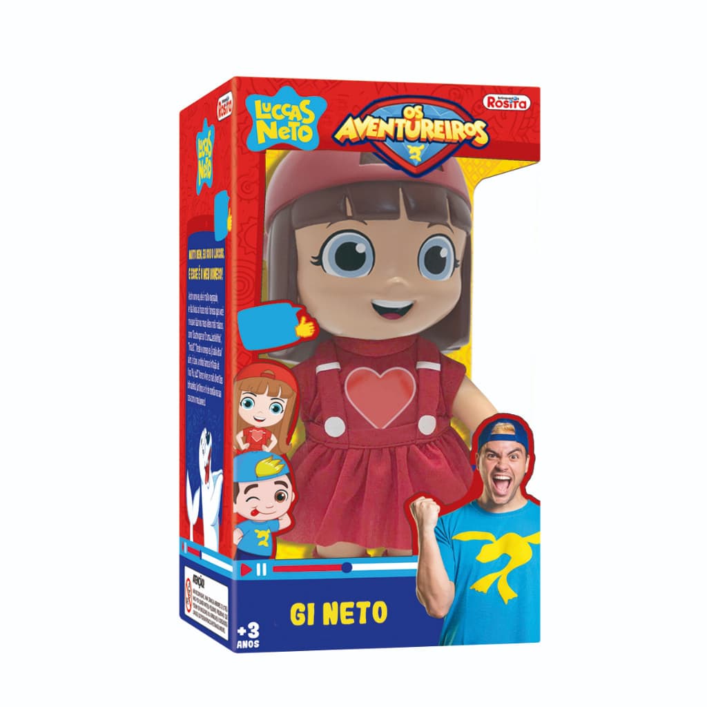 Boneca Gi Aventureira Vermelha 27cm Original Rosita Articulada Brinquedo Infantil Aventureiros