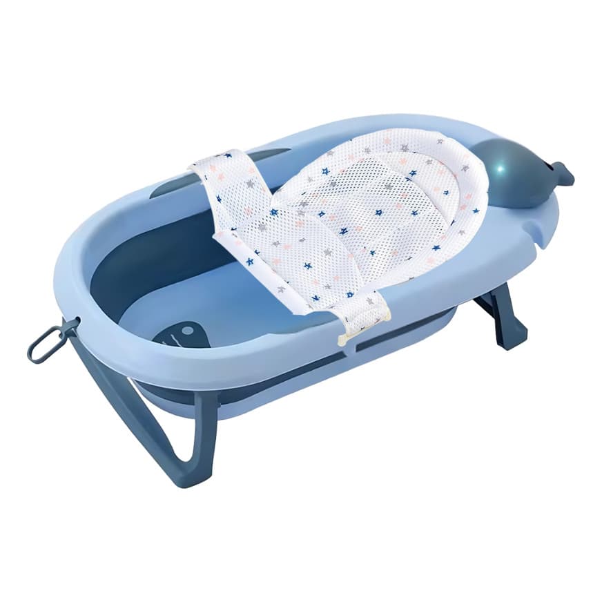 Banheira Dobrável C/ Rede Ergonômica De Prevenção P/ Bebê